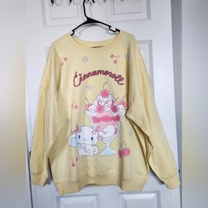 Hybrid Apparel Cream Sweater with Cinnamoroll Cherry Design